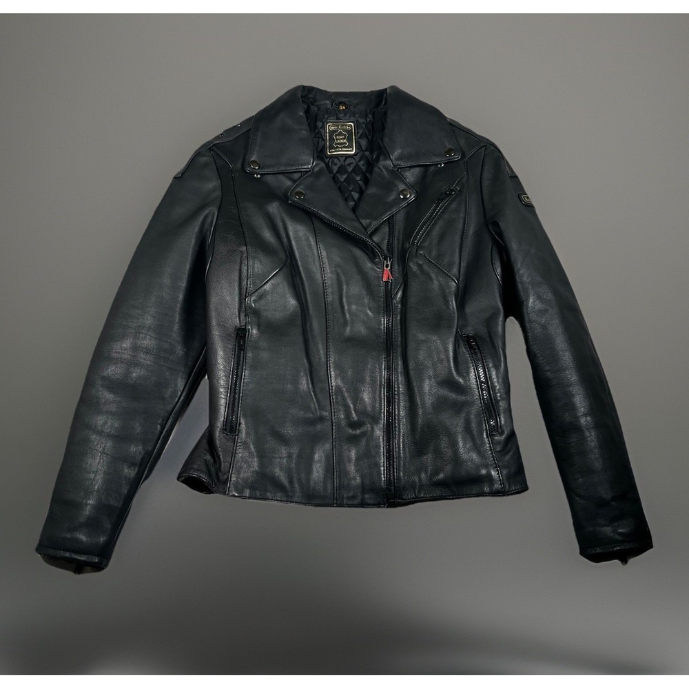 Vintage Hein Gericke Premium Leather Motorcycle Jacket Women‎ Size 38 Black